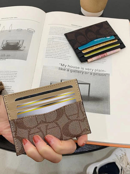 Portefeuille Femme Cuir PU Multifonction - Porte-Cartes Compact Design Luxe