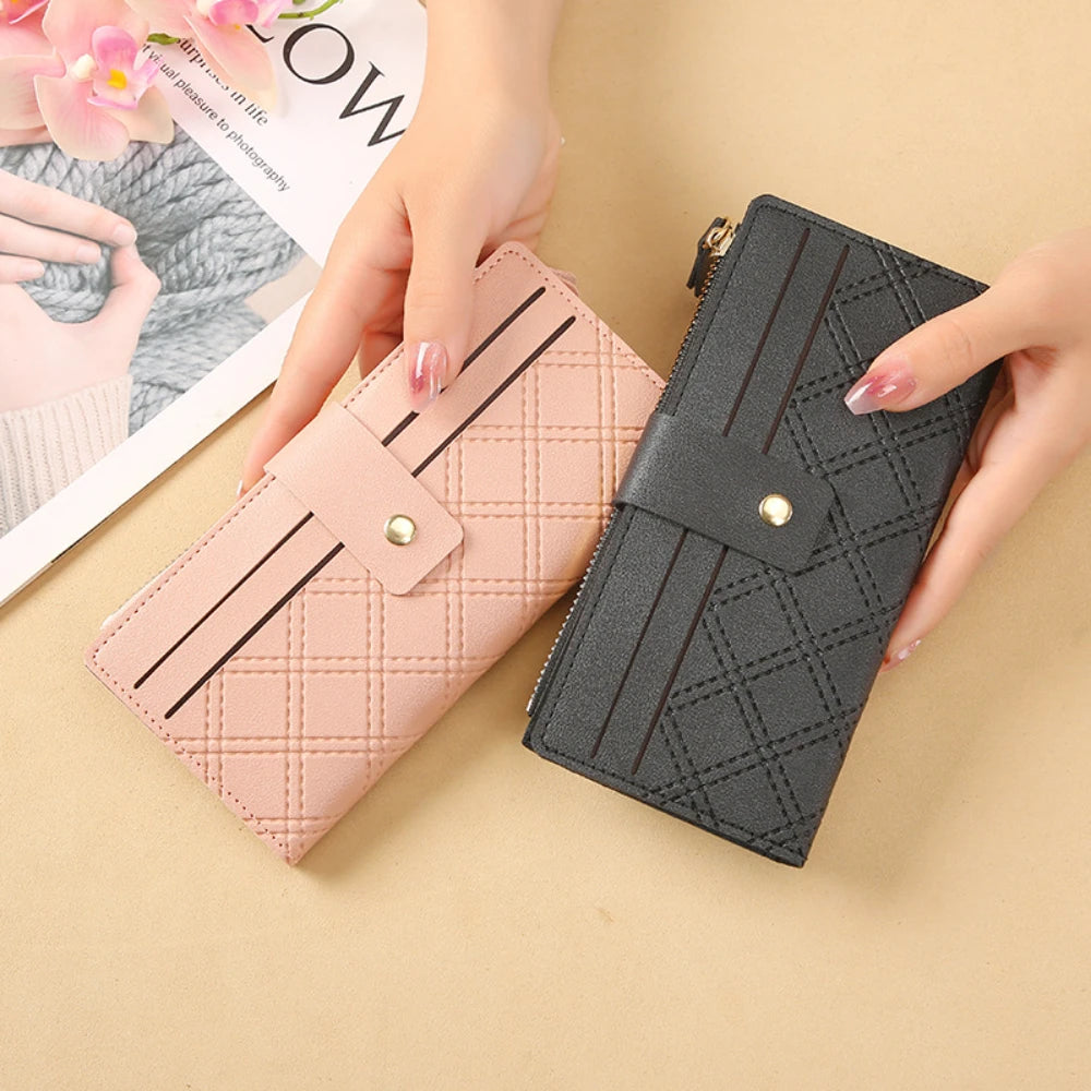Portefeuille Femme Multi-Cartes Cuir PU - Organisateur de Voyage Décontracté
