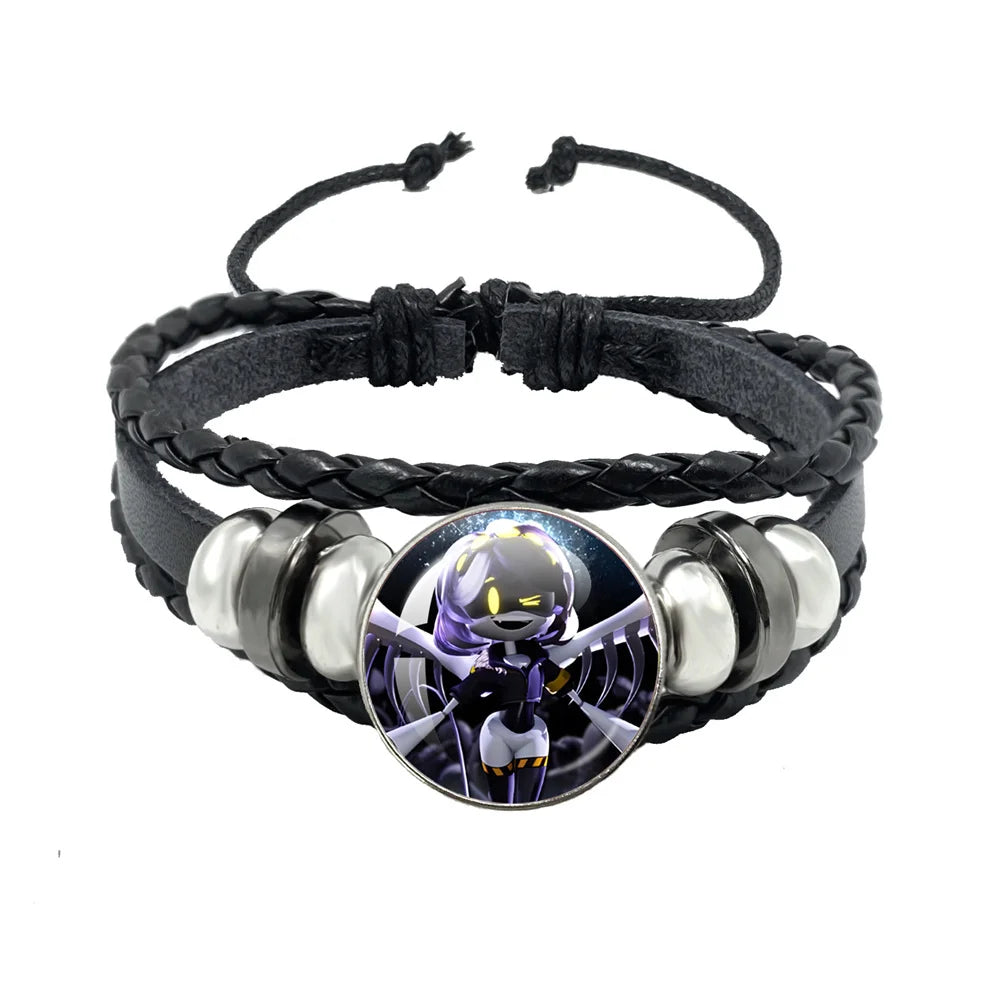 Bracelet Murder Drones Uzi x N – Cabochon Verre Cuir Ajustable Fan Art