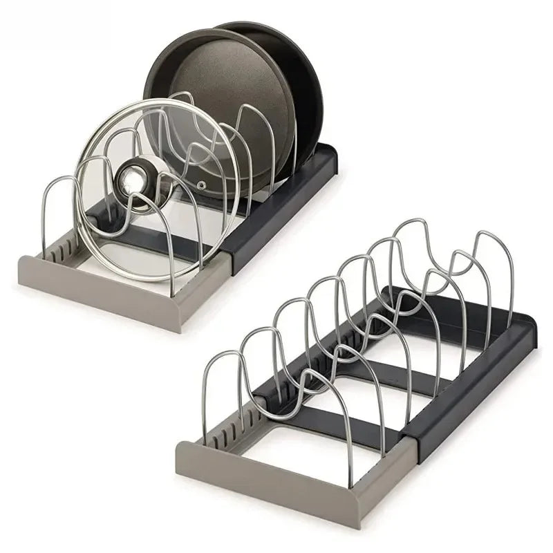 Organisateur Extensible pour Casseroles et Poêles - Rangement Ajustable en Acier Inoxydable