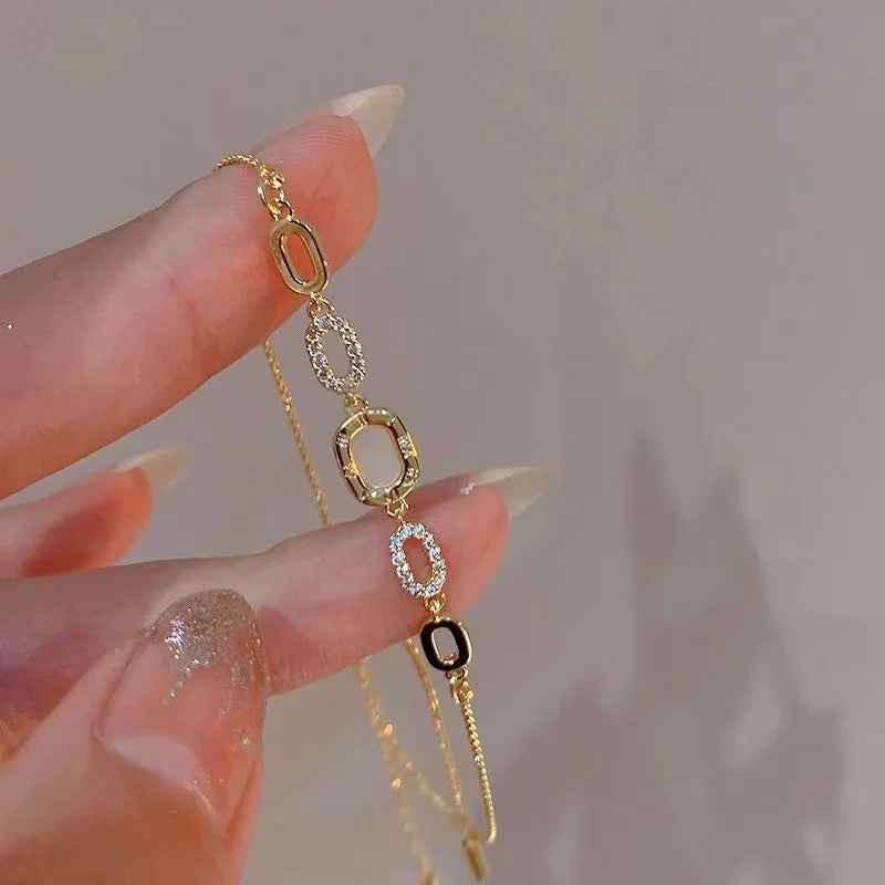 Bracelet "Mama" Cristaux Zircon – Chaîne Ajustable Fête des Mères