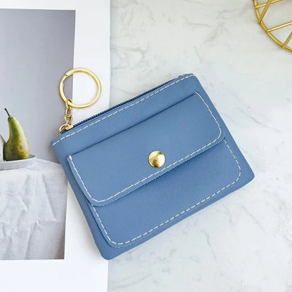 Portefeuille Femme RFID Blocking Trifold Multi-Cartes - Porte-Monnaie Zippé Porte-Clés Sécurisé