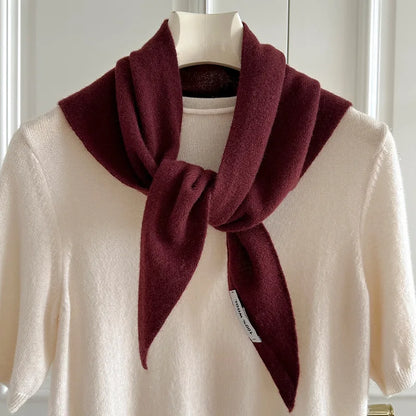 Foulard Triangle Laine 100% Femme - Écharpe Tricotée Style Britannique Multifonction Hiver