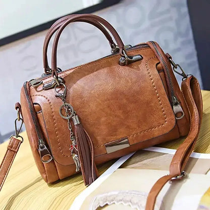 Sac Bandoulière Femme Grande Capacité Pompon - Crossbody Boston Tendance 2026