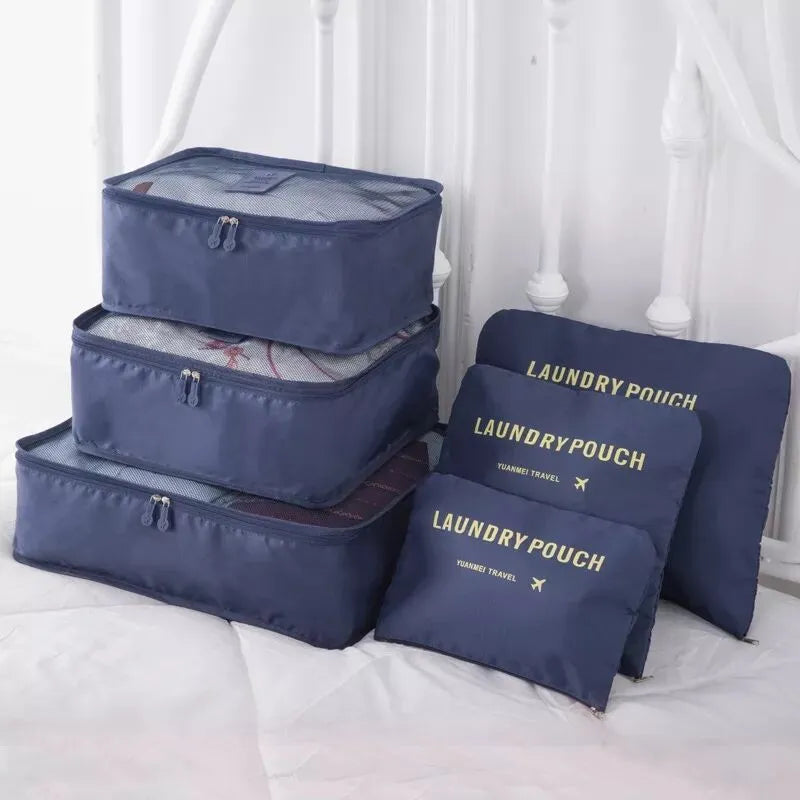 Ensemble 6 Sacs Rangement Voyage - Cubes Emballage Organisateur Valise Vêtements Unisexe
