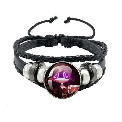 Bracelet Murder Drones Uzi x N – Cabochon Verre Cuir Ajustable Fan Art