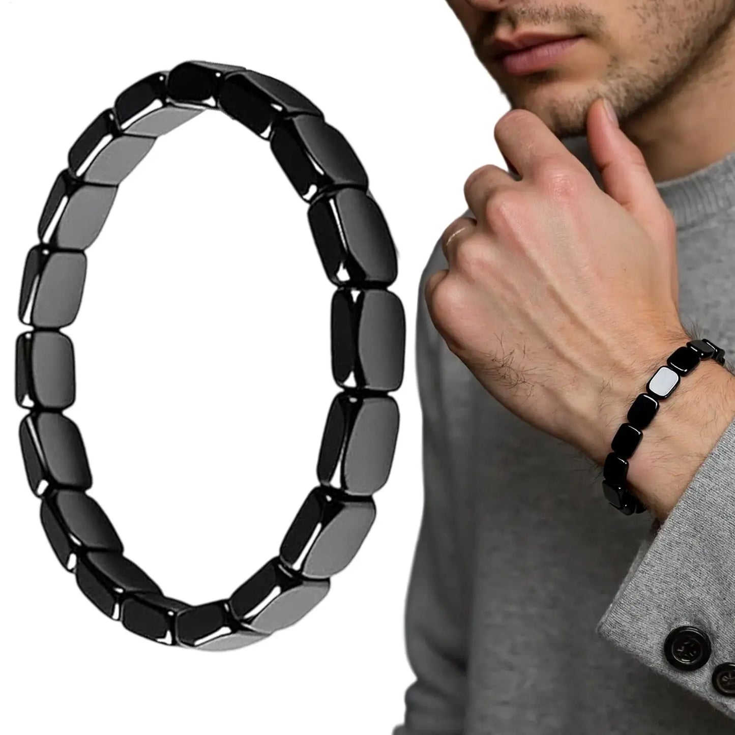 Bracelet Hématite Homme – Bijou Artisanal Zen pour le Quotidien