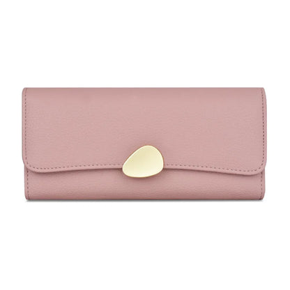 Portefeuille Femme Long Cuir Simple Fashion - Porte-Carte Crédit Porte-Chéquier Rouge Kaki Élégant