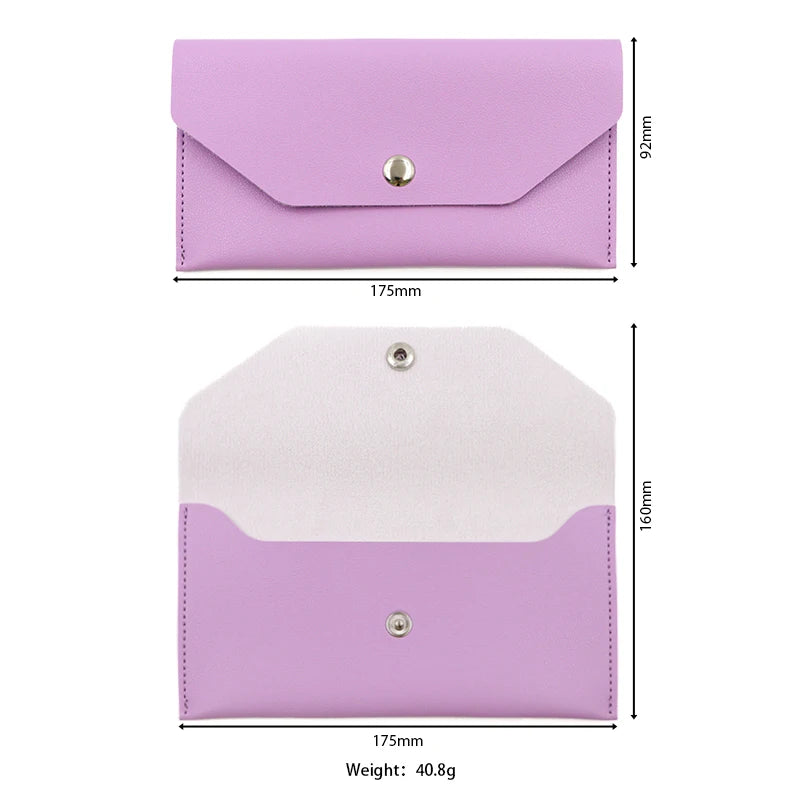 Portefeuille Femme Enveloppe Cuir PU - Porte-Cartes Classique Élégant avec Fermoir