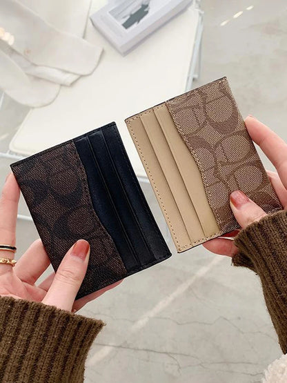 Portefeuille Femme Cuir PU Multifonction - Porte-Cartes Compact Design Luxe