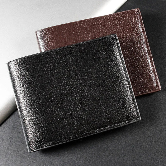 Portefeuille Homme Cuir Artificiel Court - Porte-Cartes Slim Noir Premium