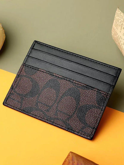 Portefeuille Femme Cuir PU Multifonction - Porte-Cartes Compact Design Luxe