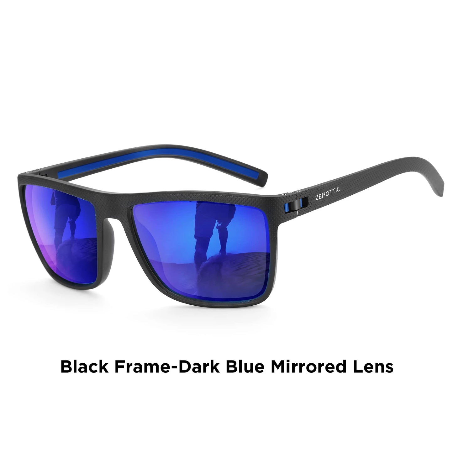 ZENOTTIC Lunettes de Soleil Polarisées Carrées — TR-90 Léger, UV400, Unisexe