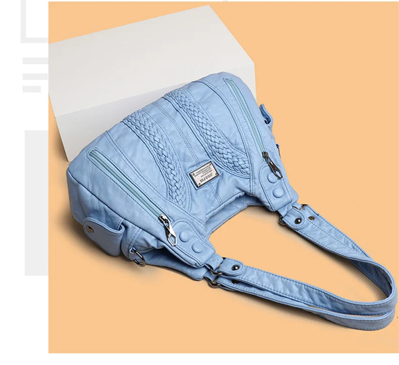 Sac à Main Femme Cuir Véritable Peau Mouton - Sac Épaule Bandoulière Crossbody Messenger Tote Élégant