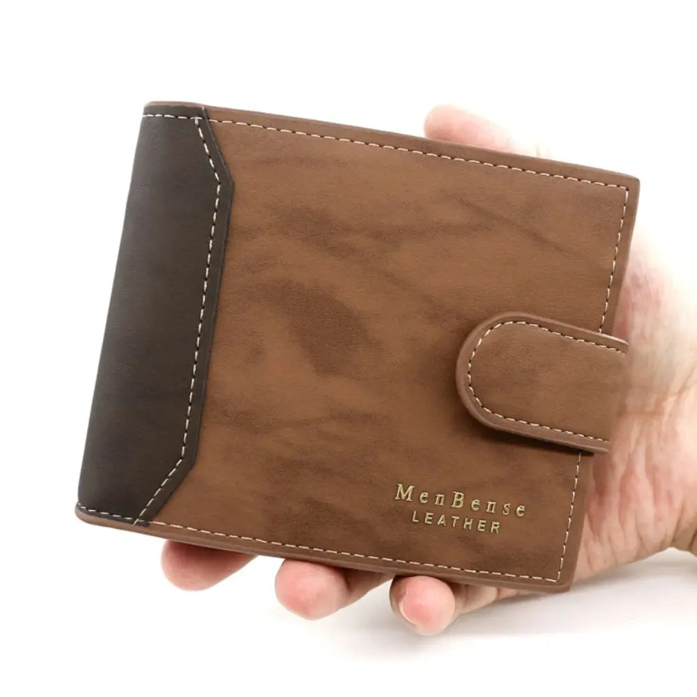 Portefeuille Homme Cuir PU avec Fermoir - Porte-Cartes Business Compact