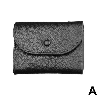 Portefeuille Femme Cuir PU Porte-Carte Compact - Petit Porte-Monnaie Clutch Portable Sac Fashion Noir