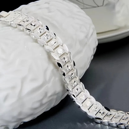 Bracelet Classique Argent Sterling 925 - 8 Pouces Unisexe Mariage Fiançailles