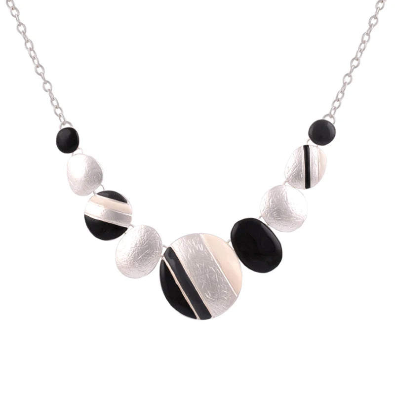 Collier Ethnique Femme Coloré - Pendentif Rond Vintage Choker Bijoux