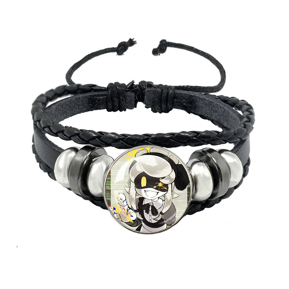 Bracelet Murder Drones Uzi x N – Cabochon Verre Cuir Ajustable Fan Art