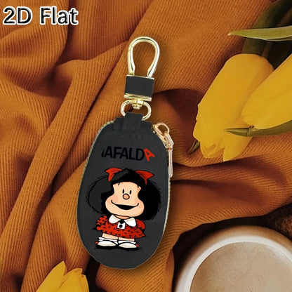Porte-Clés Mafalda Femme Homme - Porte-Monnaie Compact avec Chaîne et Organisateur Clés