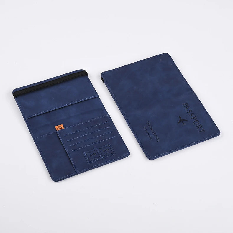 Portefeuille Homme Cuir PU Passeport Voyage - Porte-Cartes Business Accessoires Voyage
