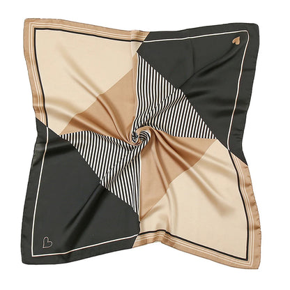 Foulard Carré Soie Satin Géométrie Luxe Femme - Hijab Bandana Headband Cadeau