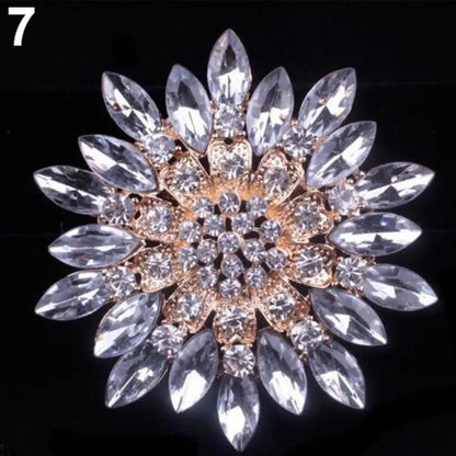 Broche Fleur Strass Brillante Alliage – Pin's Bouquet Mariée Mariage Femme