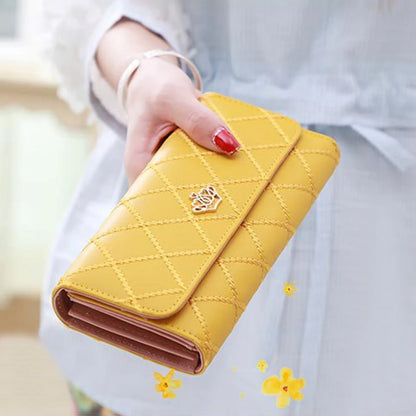 Portefeuille Long Femme Rose Carreaux - Porte-Monnaie Téléphone Hasp Mignon