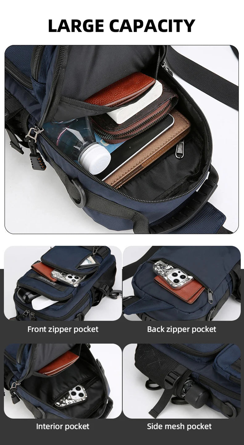 Sac Poitrine Multifonction en Nylon – Sport, Randonnée & Cyclisme