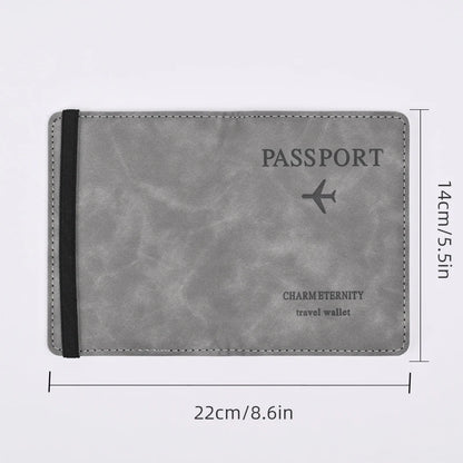 Portefeuille Homme Cuir PU Passeport Voyage - Porte-Cartes Business Accessoires Voyage