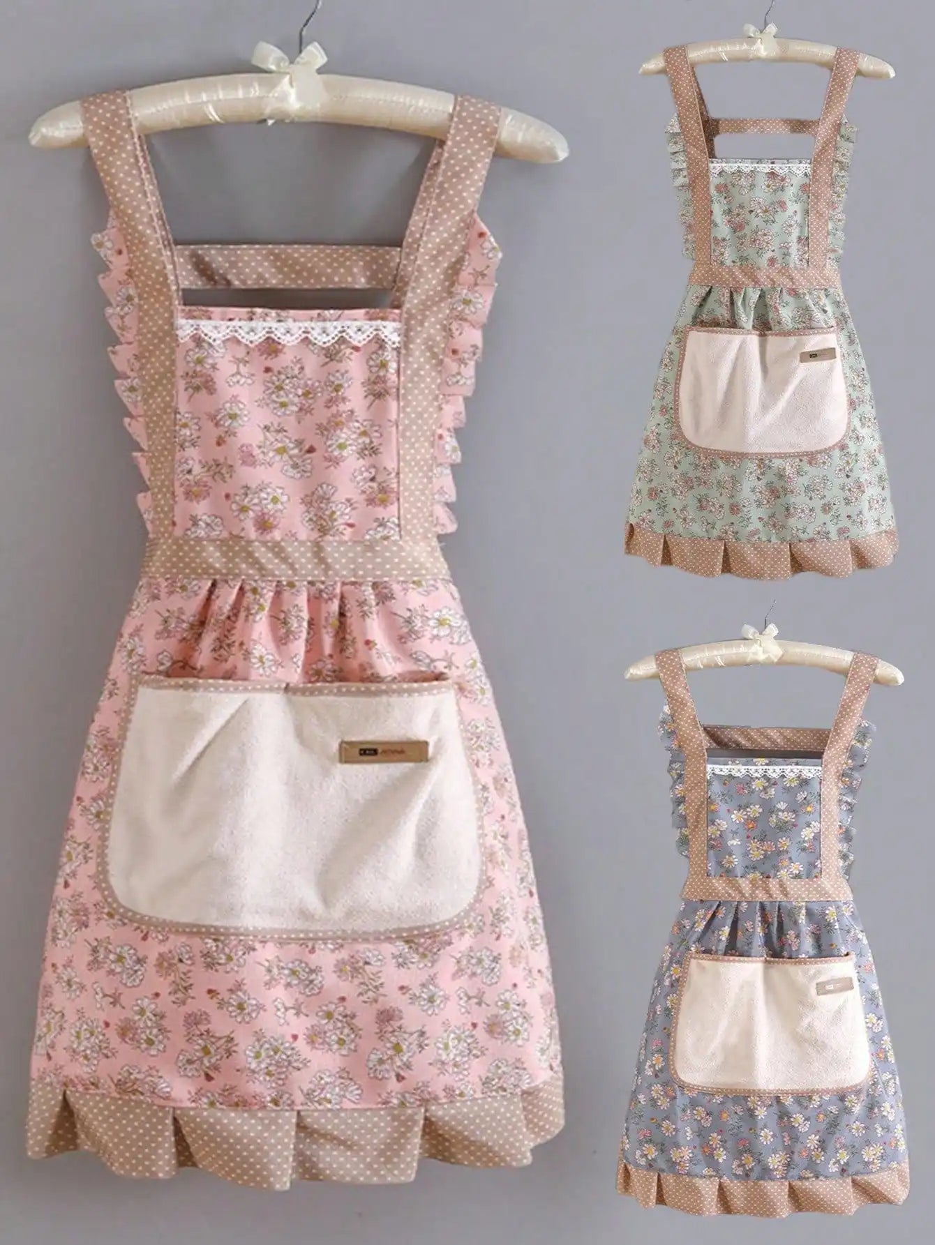 Tablier de Cuisine en Toile avec Motif Floral - Résistant aux Taches et à l'Huile
