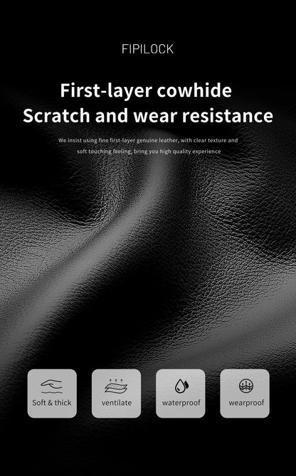 Portefeuille Cuir Fermeture Éclair Serrure Empreinte Digitale - Sac Anti-Vol Sécurisé Homme Femme