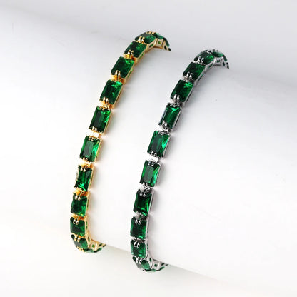 Bracelet Plaqué Or 18K Zircons Arc-en-Ciel – Luxe Micro-Pavé Étanche