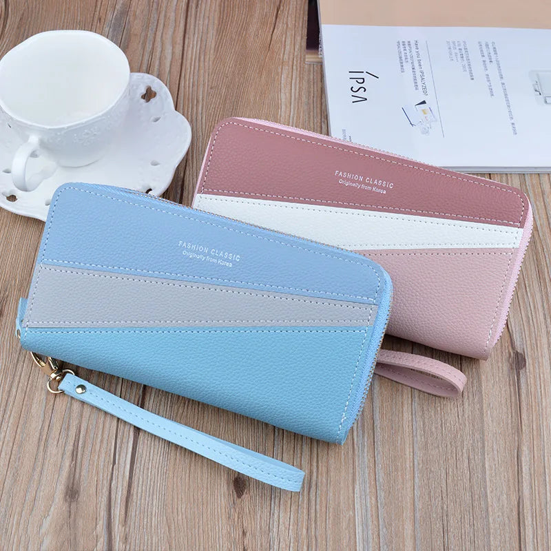 Portefeuille Femme Kawaii Rose Luxe - Grand Porte-Monnaie Designer Cuir Multi-Compartiments