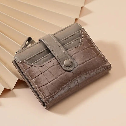Portefeuille Compact Femme Cuir PU - Multi-Cartes avec Fermeture Éclair