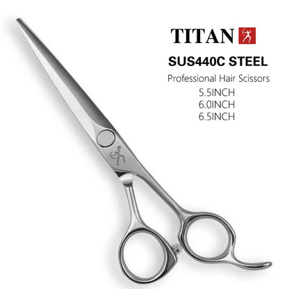 Ciseaux Coiffure Professionnels TITAN - Ciseaux Barbier Coupe Cheveux Acier Inoxydable