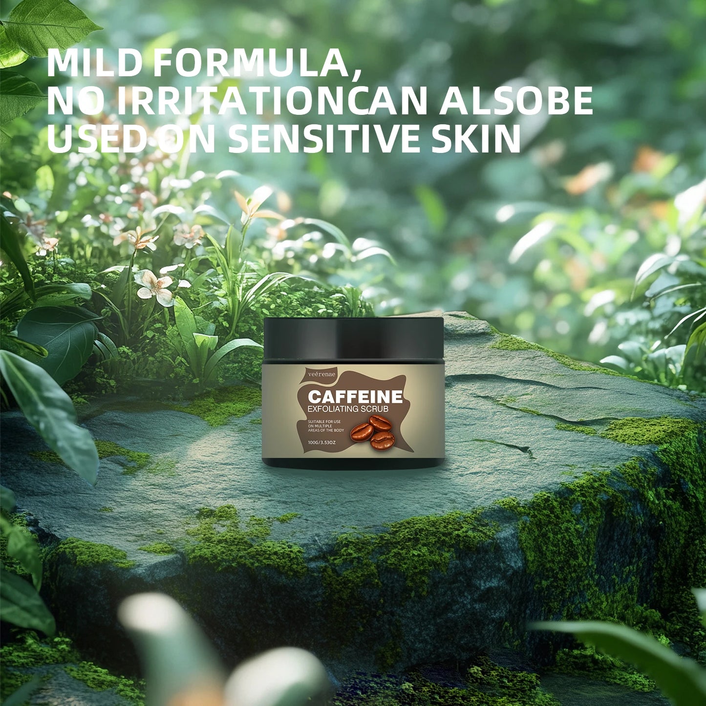 Gommage Exfoliant Caféine 100g - Texture Crème Glacée Léger Non-Collant Pores Cadeau Tous Types Peau