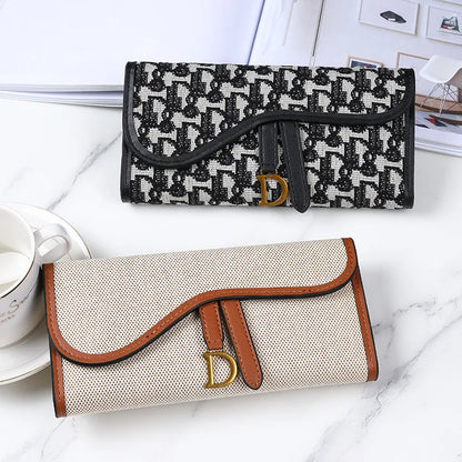 Portefeuille Femme Long Rétro Grande Capacité - Boucle D Multi-Cartes Trifold Sac Main Multifonction