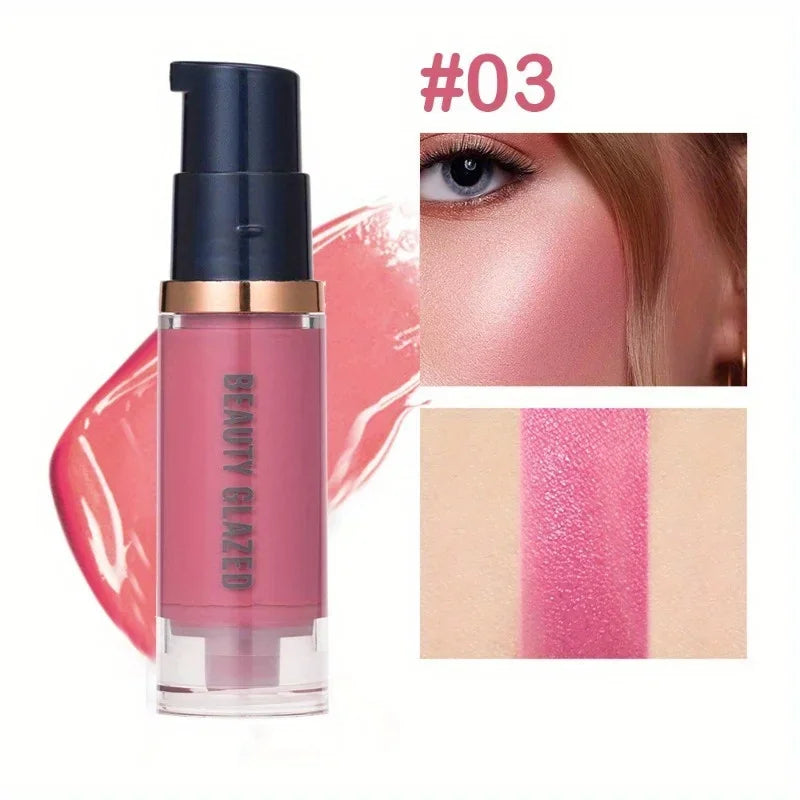 Blush Liquide Beauty Glazed 102 - Waterproof Sweatproof Léger Non-Fade Naturel Joues Longue Tenue Maquillage