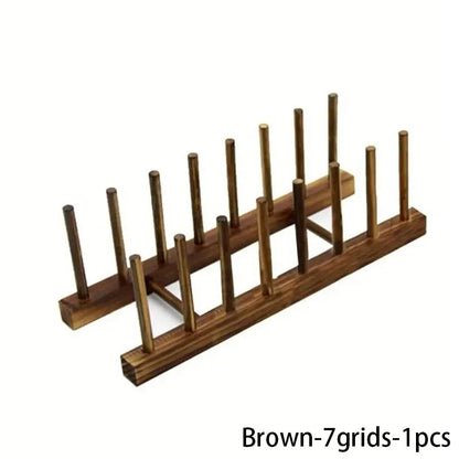 Égouttoir à Vaisselle en Bois - Support Multifonction pour Assiettes et Tasses