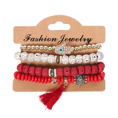 Set Bracelets Bohèmes Perles Colorées – Tressés Main Été