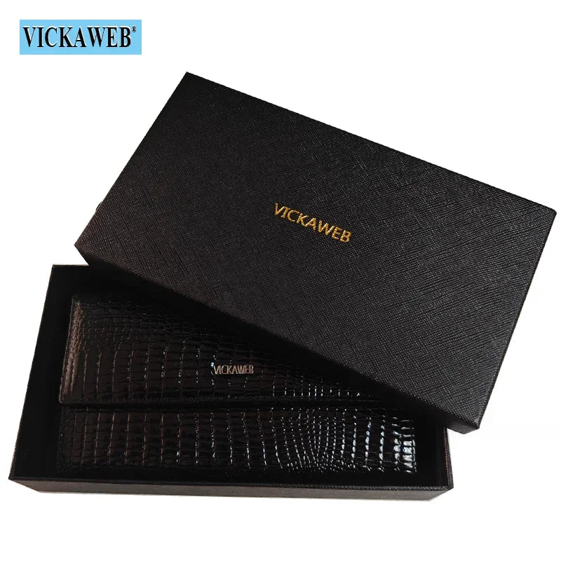 Portefeuille Femme Cuir Verni Noir - Porte-Monnaie Magnétique avec Fermoir Hasp Élégant