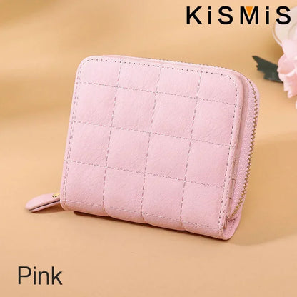 Portefeuille Femme Kawaii Rose - Mini Porte-Monnaie Cuir Design Mignon avec Compartiment Pièces