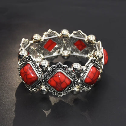 Bracelet Jonc Ethnique Tribal Turquoise - Inspiration Indienne et Africaine