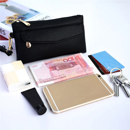Portefeuille Femme Cuir PU Portable Fashion - Sac à Main Porte-Monnaie Téléphone Étanche