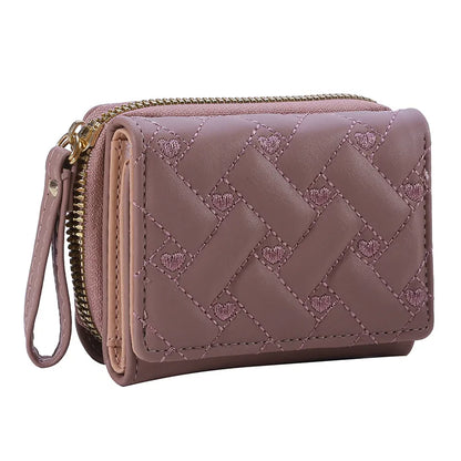 Portefeuille Femme Kawaii Mignon Luxe - Designer Lady Wallet Cuir Porte-Monnaie Beige
