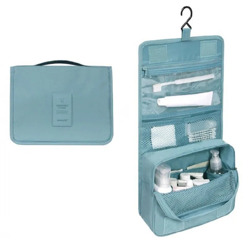 Trousse de Toilette Suspendue Imperméable – 6 Poches, Idéale Voyage