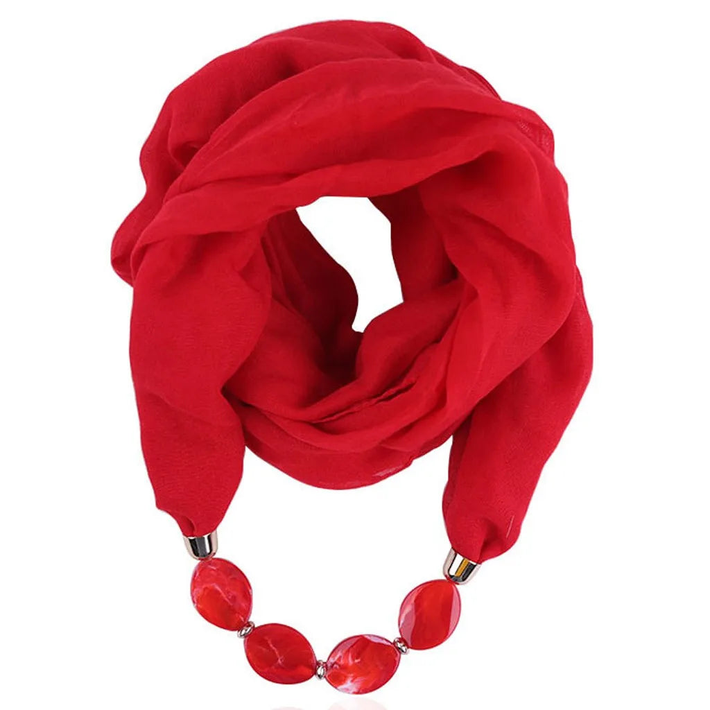 Foulard Collier Ethnique Coton Lin - Accessoire Mode Pendentif Doux