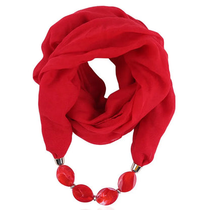 Foulard Collier Ethnique Coton Lin - Accessoire Mode Pendentif Doux