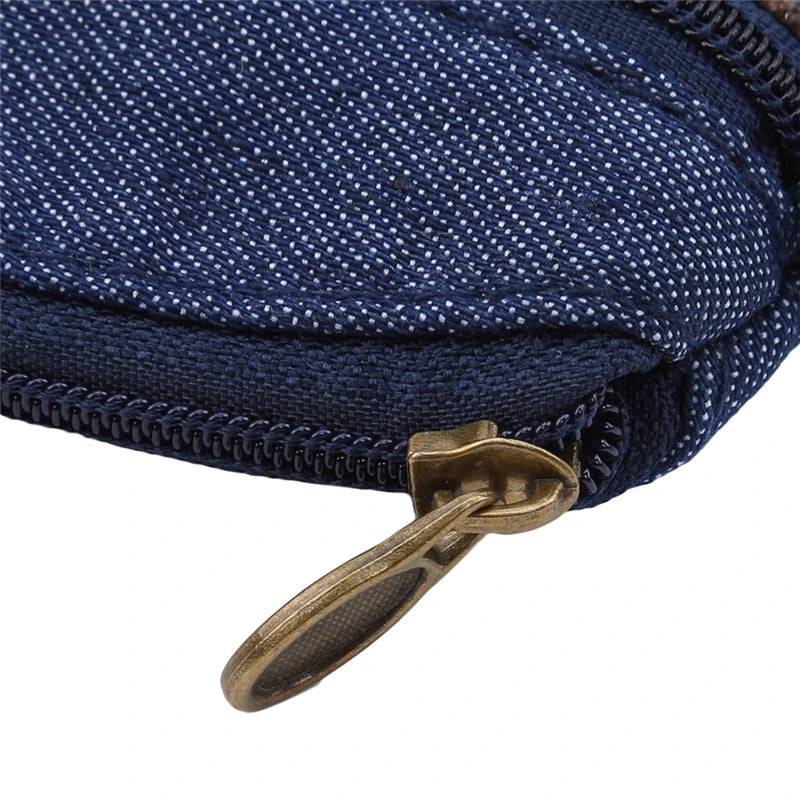 Porte-Monnaie Ethnique en Coton - Pochette Double Zip pour Femme et Enfant
